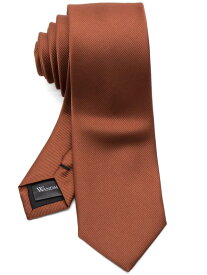 [WANDM] (ウァンダム) ナロータイ ネクタイ 6cm幅 無地 グログラン ブリック ブラウン 茶色