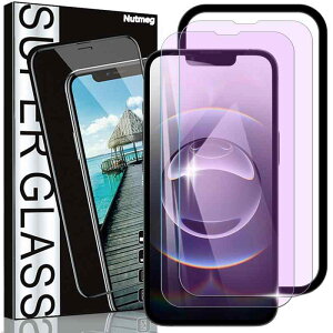 Nutmeg�y�K�C�h�g�t�� 2���Z�b�g�z�Ή� iPhone 17e/iPhone 16e �K���X�t�B���� �u���[���C�g�J�b�g �ڂ̔����y�����܂� Phone16e �p�� �t�B���� ��Phone 14 13 Pro �ی�t�B���� �A�C�t�H��16e �����K