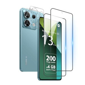 �Ή� Xiaomi Redmi Note13 Pro �K���X�t�B���� �y2*�ی�t�B���� + 2* �����Y�ی�t�B�����z�w��h�~ ���Y���Ɏq�ގ� Xiaomi Redmi Note13 Pro ���^ �����K���X�����ߗ� ������ �� 9H�d�x�����^ �C�A��