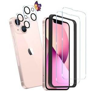 �y4���Z�b�g�ziPhone 13 mini �K���X�t�B�����i2���j+�J�����t�B�����i2��) �A�C�t�H�� 13 �~�j �p�� �ی�t�B���� �����t���ی�t�B���� �����^�b�`�\�t��/�C�A�[��/�P�[�X�Ɗ�����/�d�x9H/��