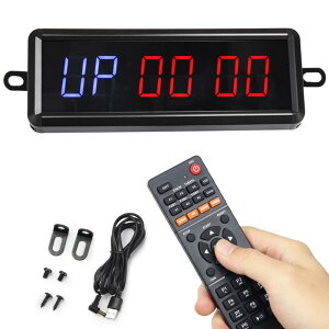 Koolertron スポーツタイマー リモコン付き 壁掛け時計 秒付き カウントダウン/ストップウォッチ/時計 フィットネス/トレーニング/料理/競技のタイミングに