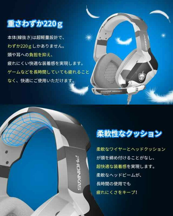 楽天市場】YOTMS ゲーミングヘッドセット 有線 ヘッドホン マイク付き 