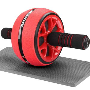 AUOPLUS 腹筋ローラー 膝マット付き 静音 一輪 アブホイール 腹筋 トレーニング器具 筋トレグッズ エクササイズローラー 体幹 ストレッチ ダイエット器具 男性/女性 初心者/上級者 アブローラ