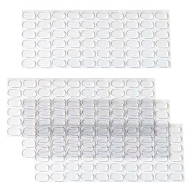 フィギュア固定用 両面テープ 3シート 180枚 13*8*1mm 透明 強力 粘着テープ 固定シール 転倒防止 剥がせる あと残らない 滑り止め フィギュア用 (楕円)