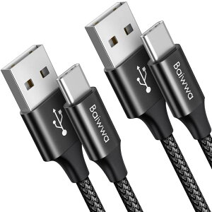 USB Type C ケーブル【1.5m 2本】Baiwwa タイプC ケーブル 急速充電 USB-A to USB-C ケーブル iPhone 16 15 Pro Plus、iPad、Galaxy S22 S21 S20 S10 S9 A22 A21、