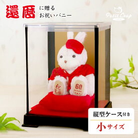 《小サイズ》還暦祝いバニー ソフトケース付き [別オプション日付刺繍可] 還暦バニー うさぎ 赤 ちゃんちゃんこ 女性 男性 長寿祝い 退職祝い 敬老の日 父の日 母の日 60歳 お誕生日プレゼント ギフト