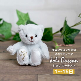 《在庫限り》ジョリウールソン[1日〜15日] 足裏記念日＆星座チャーム付 [6点までメール便対応可] テディベア ミニベア クマ くま お誕生日入り 大人 かわいい ベアチャーム チャーム くま キーホルダー 星座 12カラー
