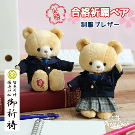 7%OFFクーポン★合格祈願制服ベア [名入れ可] 必勝祈願 受験 お守り キーホルダー 応援 学業 入試 かわいい グッズ マスコット ブレザー スカート プレゼント 発表 中学受験 高校受験 大学受験 就活 お受験 必勝祈願 資格試験 国家試験 おもしろ テディベア