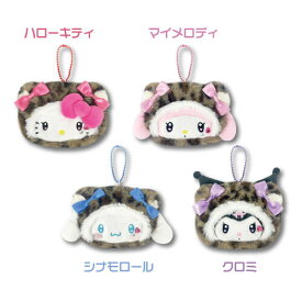 【T1】【シークレットセール】サンリオ　ミニフェイスポーチ　ヒョウ柄【キャラクター/sanrio/ファスナーポーチ/ポーチ/キャラクターポーチ/ミニ/小物入れ/人気/キュート/おしゃれ女子】【2510】