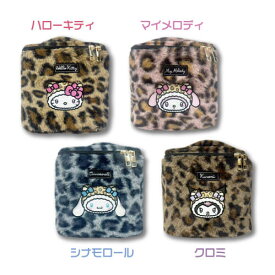 【T1】【シークレットセール】サンリオ　ミラー付きバニティポーチ　ヒョウ柄【sanrio/サンリオ/キャラクター/キャラクターポーチ/メイクポーチ/コスメポーチ/女の子/キッズ/女子/レディース/プレゼント/ギフト】【2510】
