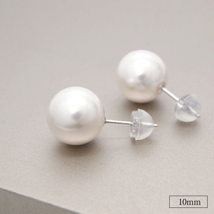 楽天市場】K14WGパールピアス（人工真珠）3mm 4mm 5mm 6mm 