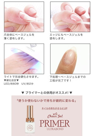 楽天市場 メール便 チアジェル ベースジェル Cheer Gel Cheergel ジェル ネイル セルフネイル ジェルネイル ネイル用品 プライマー ベースジェル トップジェル リフト防止 ウルトラボンド 密着 春ネイル 母の日 ニュアンス プチプラ