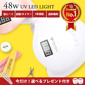 【最大30％OFFクーポン配布中】【宅配便送料無料】48W ドーム型 UV/LEDネイルライト｜低ヒート設計・自動センサー搭載 ジェルネイル・レジン対応