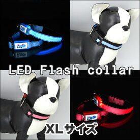 LEDフラッシュカラー（首輪） XLサイズ〔LED Flash Collar〕ペットとの絆を繋ぐ『L’ange（らんじゅ）』【全国送料無料(メール便のみ)】