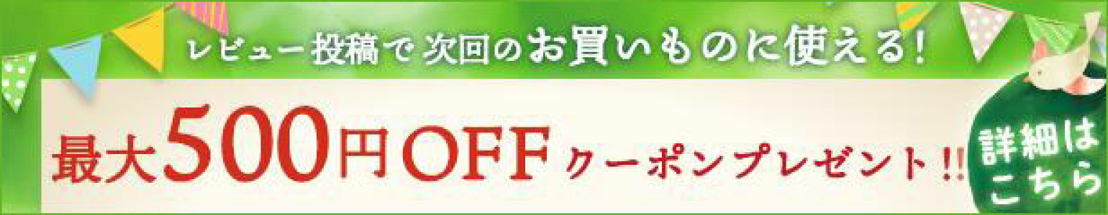 最大５００円オフクーポンプレゼント