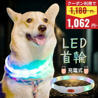 【レインボーに光って超目立ちます♪】 光る 首輪 犬 レインボー ペット 夜 散歩 発光 点滅 USB 充電式 …