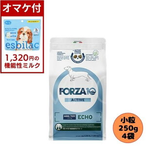 【1320円オマケ付】【4袋セット】フォルツァ10 DOG エコーアクティブ ミニ 250g×4袋 ドッグフード ドライ 総合栄養食 療法食 耳のトラブル フォルツァディエチ 成犬用 小粒 小型犬 超小型犬 犬