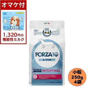 【1320円オマケ付】【4袋セット】フォルツァ10 DOG インテスティナルアクティブ ミニ 250g×4袋 ドッグフード ドライ 総合栄養食 療法食 消化器 胃腸 フォルツァディエチ 成犬用 小粒 小型犬 超