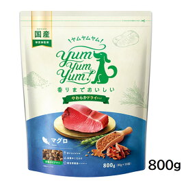 yum yum yum！ ヤムヤムヤム マグロ やわらかドライタイプ 800g(80g×10袋) 犬用 ドッグフード ドライ 国産