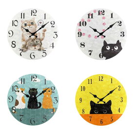可愛らしい猫の壁時計 モダンなデザイン 掛け時計 寝室やリビングに最適