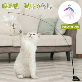 猫じゃらし 吸盤 固定 猫おもちゃ 猫 おもちゃ 釣り竿 猫用おもちゃ 猫用釣竿 交換用 羽根 ねこじゃら ネコ 一人遊び 知育玩具 しなやか ストレス解消 運動不足解消 遊び道具 ペット用品