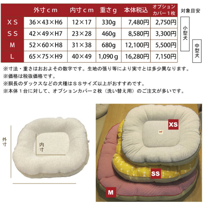 楽天市場 犬 ベッド 丸ごと洗える ｒベッドｂ ｓｓサイズ 約42 49cm 洗濯機で丸洗い可能なのに長持ち 床に水漏れしない底面強撥水素材 オーガニックコットン使用 ウォームハートカンパニーが作る国産ベッド 小型犬 日本製 Whcy 生成り スクエア 四角形ドッグベッド