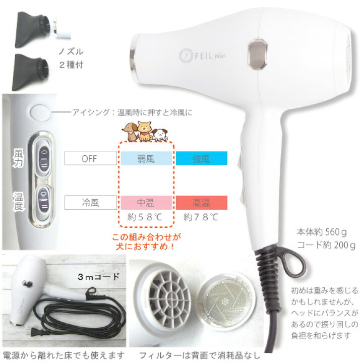 楽天市場】ペット に 優しい 中温 弱風 が出せる 遠赤外線 マイナス 