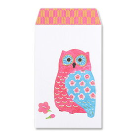 縁起物 ポチ袋 ふくろう(AD022-09)　ふくろう 梟 雑貨 ステーショナリー ポチ袋 ぽち袋 お正月 お年玉 お年玉袋 小物入れ おこづかい 文具 ギフトバッグ 戌年 2018年 平成30年【メール便可】