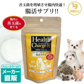 【レビュー特典】【正規品】ヘルスチャージ-K（1g 10包入り）【ケストース】【オリゴ糖】【腸活】【栄養補給】【健康維持】【オールステージ対応】【国産】　犬 猫 フェレット ウサギ チンチラ ハリネズミ ペット 乳酸菌 整腸 腸内環境 免疫 大腸 善玉菌 アレルギー 栄養