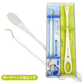 【セット商品】ペット歯石予防セット（犬口ケア歯ブラシ Large Head＋ピック＆ピック）【お買い得】　犬 ドッグ フェレット 歯石除去 歯ブラシ はみがき【メール便可】