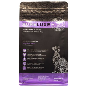 ピュアラックス エリートニュートリション フレッシュ ターキー 全年齢 全猫種用 400g キャット ドライ フード グレインフリー グルテンフリー 無添加