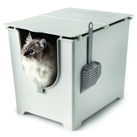 モデキャット フリップ リタ—ボックス 全2色 ( ホワイト グレー ) 猫用 トイレ 約幅38cm×奥行51cm×高さ43cm