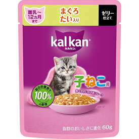 カルカン パウチ ゼリー仕立て 子ねこ用 まぐろ たい入り 60g×12コ〔260108115cw〕