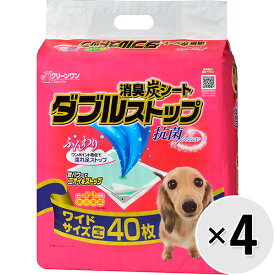 【ケース販売】クリーンワン 消臭炭シート ダブルストップ ワイド 40枚×4コ〔2604217dt〕〔2603217dt〕