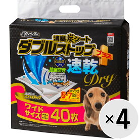 【ケース販売】クリーンワン 消臭炭シート ダブルストッププラス 速乾ドライ ワイド 40枚×4コ〔2604219dt〕〔2603219dt〕