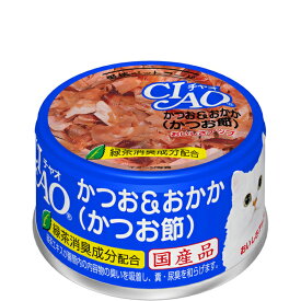 【単品】チャオ ホワイティ 缶 かつお＆おかか（かつお節） 85g〔26080861cw〕