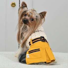 【Gemelli　ジェメリ】　カジュアルツイルワンピース【2号 3号 4号】　サイズ交換可　ペット服　小型犬　犬服　ドックウェア　秋冬　かわいい