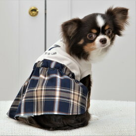 【Gemelli　ジェメリ】　セブンチェックワンピース【2号 3号 4号】　サイズ交換可　ペット服　小型犬　犬服　ドックウェア　秋冬　かわいい
