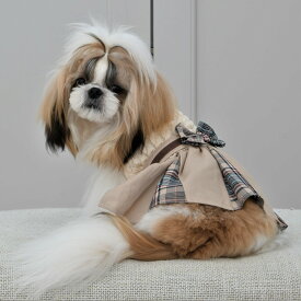 【Gemelli　ジェメリ】　チェックフレアワンピース【2号 3号 4号】　サイズ交換可　ペット服　小型犬　犬服　ドックウェア　秋冬　かわいい
