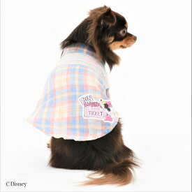 【SALE】【Disney ディズニー】 オーガニックコットンWガーゼチェックシャツ 犬 服 犬服 ドッグウェア