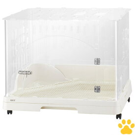 GEX　スマートルームクリア2うさぎ用　小動物用　アクリル　ケージ　飼育ケージ　スライド　キャスター付き　三角ラビレット　トイレ　透明　クリア　ホワイト　白　スマートルームクリア　スマートルームクリアー　2　ラビットケージ　ラビんぐ　ジェックス