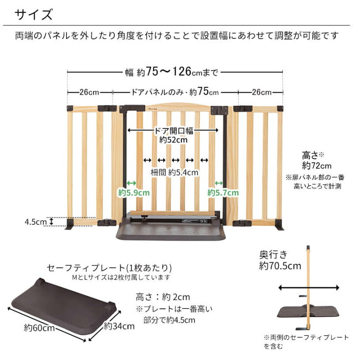楽天市場 ペットゲート おくだけ ドアーズ Woody2 Mサイズ 屋内用 置くだけ おくだけ ペット ゲート ドア付き ワイド ペットフェンス 犬 柵 いぬ 安全柵 小型犬 中型犬 脱走防止 ガード 飛び出し防止 ペットガード ベビーゲート ペット用ゲート 間仕切り Pet Select