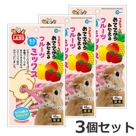 【メール便】3個セット マルカン おててからあたえるフルーツミックス 45g×3個セット おやつ 小動物 うさぎ モルモット チンチラ 送料無料