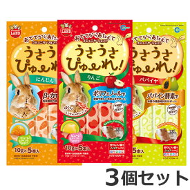 【メール便】【お試し3種セット】マルカン うさうさぴゅーれ にんじん/りんご/パパイヤ 50g お試し3種セット おやつ うさぎ モルモット ハムスター モモンガ チンチラ デグー