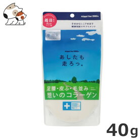 【メール便】ニッピ あしたも走ろっ。 犬用健康補助食 40g サプリメント ふりかけ 粉末 犬用 健康維持 足腰 骨 関節 皮膚 被毛 コラーゲン 動物病院共同開発 国産【牛由来】