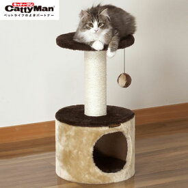 キャティーマン キャティースクラッチリビング コンパクトルーム 猫用 キャットタワー キャットハウス 組立式 工具不要