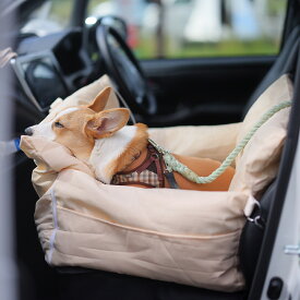 ドライブボックス ペットカーシート 犬 猫 バッグ お出かけ 子犬 PETTENA 抱っこ紐 飛び出し防止 小型犬 顔出しレディース 大きめドライブベッド カドラー 犬 車 シート ペット用ドライブシート 全車種対応 防水 滑止め 傷つきにくい 取り付け簡単 折り畳み式