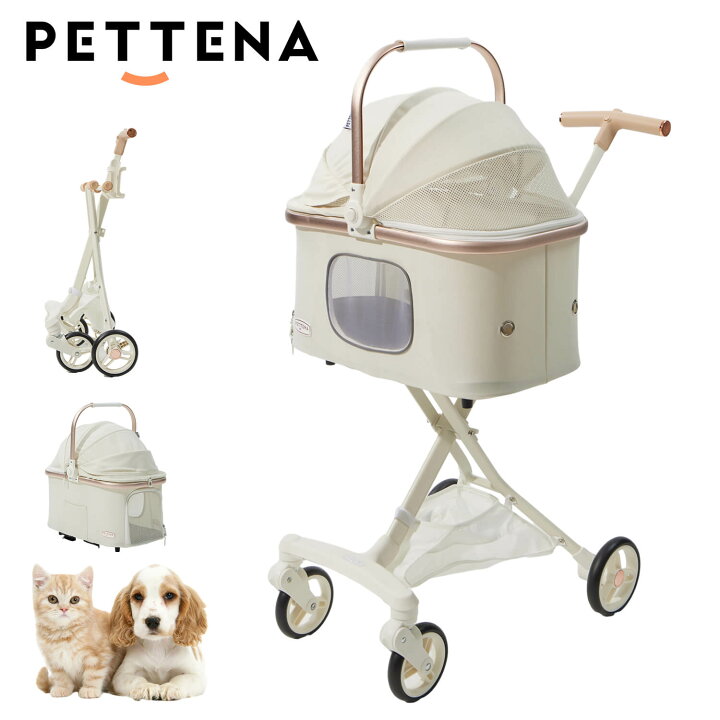 楽天市場】PETTENA ペットカート小型犬 軽快走行 分離式 4輪ペット 