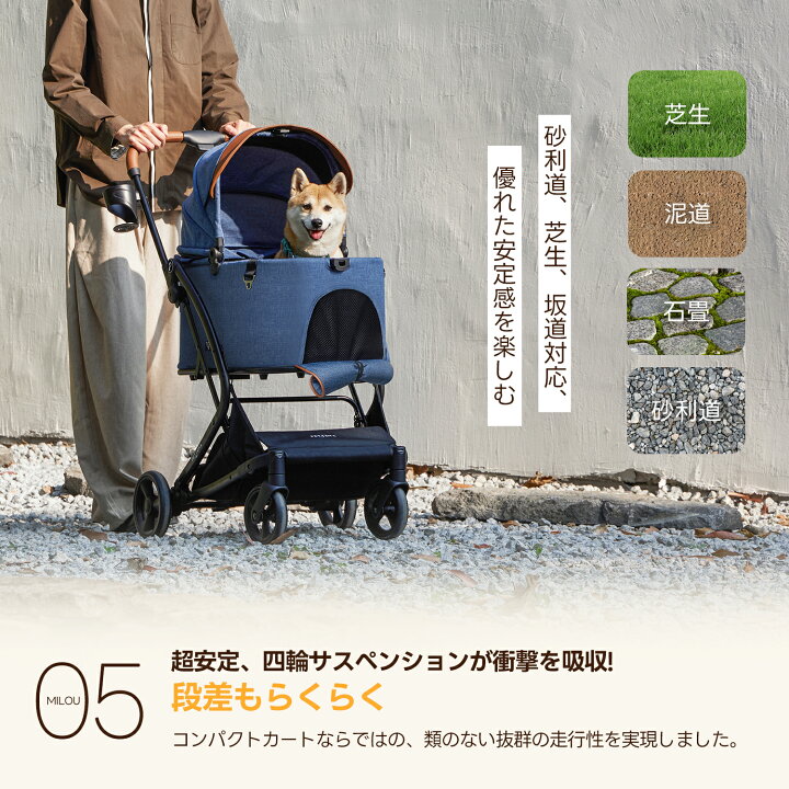 楽天市場】【特許登録済み·史上初瞬折り】ペットカート PETTENA MILOU 
