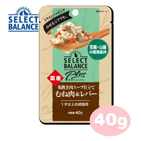 ★マラソン限定クーポン★セレクトバランスPlus 鶏挽き肉スープ仕立て むね肉＆レバー 腎臓・心臓の健康維持 1才以上の成猫用 40g【キャットフード/ペットフード/ウェットフード/アダルト/成猫】